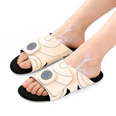 CozyTemp EMS 저주파 발마사지기 슬리퍼형 무선 발 안마기, 아이보리