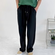 구김살적은 입기편한바지 세로줄와이드팬츠 밴딩와이드팬츠 얇은와이드팬츠