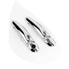 도어 캐치 외캐치 커버 호환 문 손잡이 르노 클리오 4 MK4 IV 2012 - 2017 크롬 도어핸들 트림 2013 2014 2015 2016 스티커, 2Dr 1 key 2 buttons