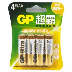 GP 超霸 3號/4號鹼性電池 - 不漏液，更有電, 1個, 3號4入鹼性電池