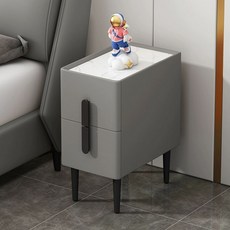 헨델라움 북유럽 대리석 좌탁 거실 무늬 커피테이블, 40x40x50cm, 라이트그레이 반원목 블랙, 1개