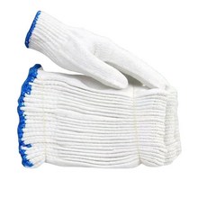 棉紗工作手套 勞保手套 耐磨耐用 工地防滑手套 白線手套 批發, 1個, 藍邊優質-棉線手套,買20只送20只(共40只）, 藍邊優質-棉線手套