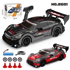 RC카 장난감 경기용 입문 게이트 써킷 서밋 세트 코스, GTR 블랙(4륜 LED 30트랙)