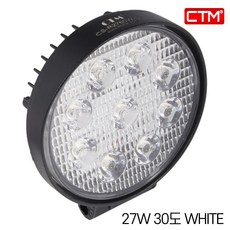 CTM 서치라이트 차량용 LED 써치 선박 화물 지게차 슬림 원형 27W 30도, 1개