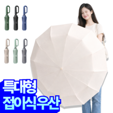 누바르 5세대 초대형 장우산보다 큰 128cm 자동 접이식 3단 카라비너 우산