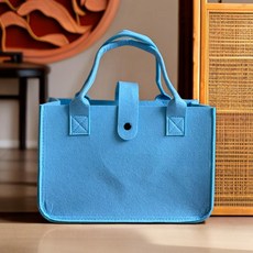 여성 대용량 펠트 토트백 숄더백 쇼핑백 맞춤 로고 가능, 스카이블루 [30x20x18], 1개