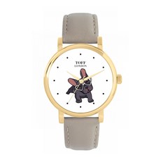 Toff London 토프 런던 TLWS-87278 여성용 그레이 프렌치 불독 시계 643602