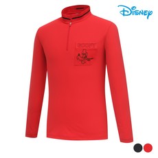 [디즈니]남성 반집업 로고 하이넥 하프넥 티셔츠 DO1MTS007