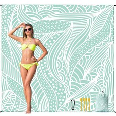 HIHOHO 해변 담요 방수 모래 방지 매트 1-8세 성인용 빠른 건조 내구성 있는 야외 피크닉 매트 축제 여행 캠핑 하이킹용 기울기-BL & W 200.9cm x 2, 6'11" x 6'7", Lbl-ripple