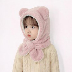 뮤즈 아동용 귀요미 곰돌이 모자목도리