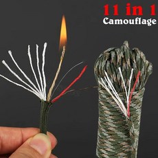 야외 캠핑 도구 적합 파이어 로프 낚시 코튼 라인 낙하산 하이킹 코어 파라코드, 100FT, 1. Camouflage / A. 100FT, 1개