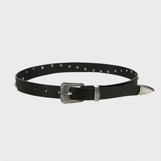 라라폭스 LALAFOX STAR LIGHT SLIM FAKE LE아떼 ATHER BELT 페이크 가죽 벨트 BLACK BQ4AA002