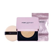 PONY EFFECT GLOWSTAY 氣墊粉餅 SPF50+ PA+++ 持久保濕 打造韓系水光肌, Vanilla自然色 正裝加補充, 1個