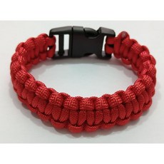 傘繩手鍊七芯傘繩編織手鍊手環戶外編織繩七芯手繩應急求生手鍊, 紅色, 1個