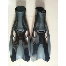 p -오픈 힐 스쿠버 다이빙 롱 핀 조절식 스노클링 수영 오리발 다이빙 부츠 신발 모노핀 장비, 검정색