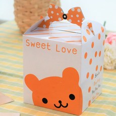 줍줍상점 손잡이 선물상자 행사 크래프트 포장 10P, 리본아기곰, 10개