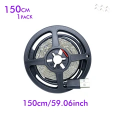 호환 1.5M USB 전원 UV LED 스트립 385-400nm 블랙 라이트 - 형광 파티 휴일 창문홈 데코몰입형 분위기, 02 150cm 59.06inch