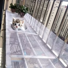 내구성 있는 고양이 발코니 안전망 애완동물 보호를 위한 플라스틱 메쉬 난간 낙상 방지 및 휴식 공간, 03 50X50cm, 02 white