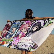 애니메이션 마법 마도카 비치 타월 만화 귀여운 여름 대형 목욕 풀