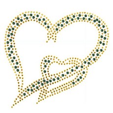 의류리폼 핫픽스 모티브 heart-005 핫픽스 의류리폼 핫픽스모티브 반짝이스티커 DIY+글로벌커머스랩벌Shop, Orange