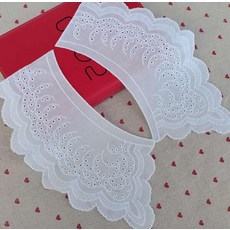 인기있는 흰색 꽃 면화 자수 레이스 패브릭 DIY applique 칼라 neckline 공예 봉제 guipure 웨딩 드레스 천 장식, 흰색 1, 1개