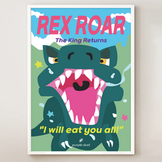 퍼플더스트 공룡 그림 티라노사우르스 포스터, 1.티라노_A4, 포스터만