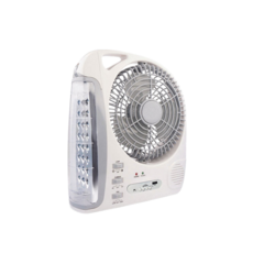 8吋多功能太陽能風扇 USB充電 附LED燈, 【含電池+充電線】