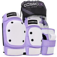 여성/남성/청소년용무릎패드성인용무릎및팔꿈치패드 롤러스케이트 스케이트보드 스케이트보드및스쿠터용손목가드포함블랙 미디엄124743, 퍼플