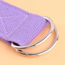 보라색 요가 트레이닝 스트랩 스트레칭 필라테스 유연성 내구성 면 금속 긴 운동 밴드, 1개, 기본