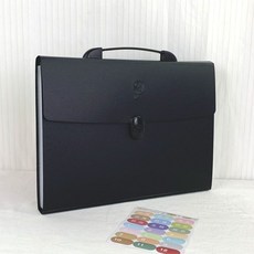 KOBEST A4拉鏈手提風琴夾 文件收納袋 - 桃園出貨, 簡約款-黑色-FX003-13格, 1個