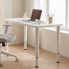 Unihome E0급 높이조절 튼튼한 사무용 컴퓨터 책상, 화이트