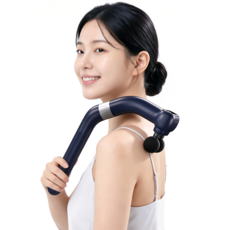 보미디 진동 핸디 마사지건 후크형 마사지건 커브건 갈고리형 무선 안마기 듀얼 헤드 근막 이완 스트레칭 MG6, 딥블루 딥블루