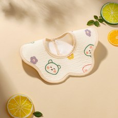 DFMEI 嬰兒圍嘴 防水紗布口水巾 純棉圍兜