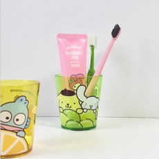 HARUH 일본정품 산리오프렌즈 후르츠 양치컵 헬로키티 양치컵, 1개, 시나모롤폼폼푸린(그린)