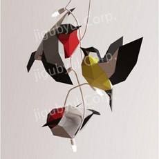 페이퍼크래프트 종이 모형 DIY 입체 동물 종이접기 크래프트, 일반 종이 버전, J. P465세마리작은새