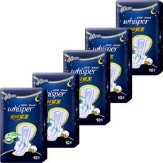 護舒寶 Whisper 甜睡瞬潔 40cm 極長夜用 (10片), 5個, 10片, 超長夜用型