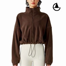 플리스 하이넥 집업 밑단스트링 크롭점퍼 요가복 bd01