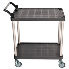 돈쓸어카 튼튼 서빙카트 2단 식당카트 주방카트 업소용서빙카트 가정용, 회색바퀴, 1개, 블랙+중