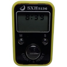 SXH5136 帶時間手指計數器 手錶功能LED念佛計數器 新款高品質, 黃色, 1個