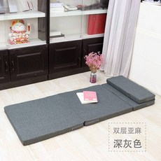 折疊床墊 榻榻米墊 雙層亞麻 深灰色 送收納袋 高密度海綿墊