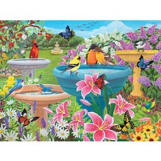 Bits AND & Pieces 성인용 대형 500피스 직소 퍼즐 - 'Birdbath Haven' 아티스트 Kathy Bambeck의 퍼즐 완성된 사이즈: 45.7cm x, 500 Piece Puzzle