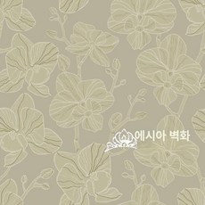 꽃무늬 벽지 수입 엔틱 플라워 접착식, 라이트그린