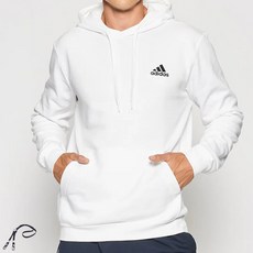 adidas 愛迪達 LOGO圖案長袖連帽T恤 白色+PG繩