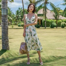 VENDIS 女款鳳梨圖案細肩帶連身裙
