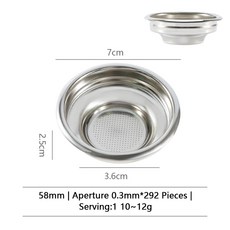 커피 필터 바구니 교체 51MM 54mm 58mm 스테인레스 스틸 Bottomless Portafilter 에스프레소 도구 바리 스타 액세서리, 58mm 1cups