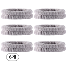 하루생활 극세사 세안 헤어밴드 세안밴드, 그레이, 6개