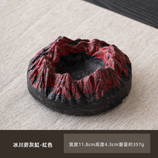 GUEFOON 菸灰缸家用, 1個, 火山菸灰缸黑紅:如圖所示（6019）