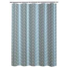 헤링본 모던 욕실 커튼+후크세트 북유럽 감성 방수 샤워 커텐 반투명 욕조 가리개 비닐 투명 화장실 목욕 용품, R79107G(헤링본그레이 180