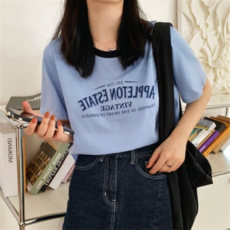 [오앤디샵] 영문 3color 반크롭 티셔츠 배색 LM-0673 반팔