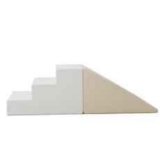 avec 아베크 아이플레이짐라이트 실내 향균 쿠션 유아 미끄럼틀 + 계단, 1세트, 크림밀크계단+퓨어바닐라미끄럼틀